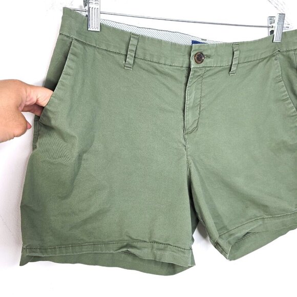 Old NAvy Olive Green Chino Cotton SHorts Women 12 - Picture 3 of 6